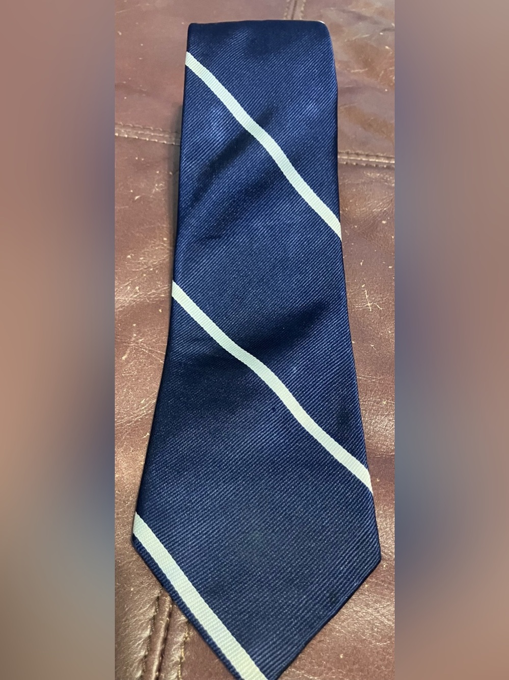 J. Crew Navy Tie with Light Blue Diagonal Stripes